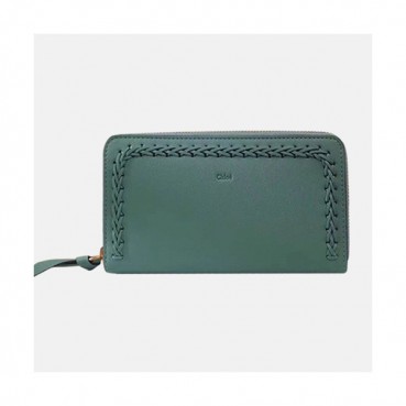 Chloe 2019 Ladies Leather Zip Round Wallet,19cm - 끌로에 2019 여성용 레더 지퍼 라운드 장지갑  CLW0006,19CM,블루그린