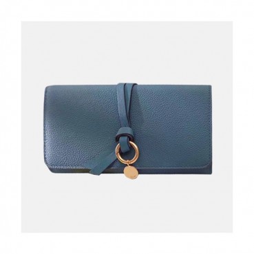 Chloe 2019 Ladies Leather Wallet,19cm - 끌로에 2019 여성용 레더 장지갑  CLW0002,19CM,블루