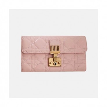 Dior 2019 Addict Ladies Leather Wallet,19cm - 디올 2019 어딕트 여성용 레더 장지갑  DIOW0008 ,19CM,핑크
