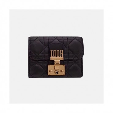 Dior 2019 Addict Ladies Leather Wallet,11.5cm - 디올 2019 어딕트 여성용 레더 반지갑  DIOW0006,11.5CM,블랙