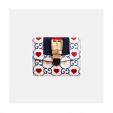 Gucci 2019 Ladies Sylvie Wallet 476081 - 구찌 2019 실비 여성용 반지갑  GUW0034.Size(11CM).화이트