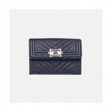 Chanel 2019 Ladies Small Wallet / Card Purse - 샤넬 2019 여성용 레더 반지갑 / 카드 퍼스  ,CHAW0058,12cm.블랙