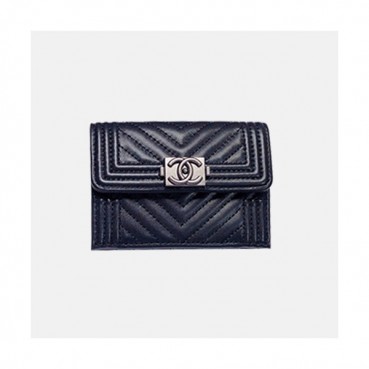 Chanel 2019 Ladies Small Wallet / Card Purse - 샤넬 2019 여성용 레더 반지갑 / 카드 퍼스  ,CHAW0056,12cm.블랙