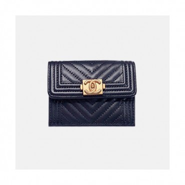 Chanel 2019 Ladies Small Wallet / Card Purse - 샤넬 2019 여성용 레더 반지갑 / 카드 퍼스  ,CHAW0055,12cm.블랙