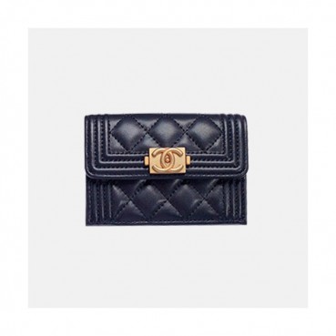 Chanel 2019 Ladies Small Wallet / Card Purse - 샤넬 2019 여성용 레더 반지갑 / 카드 퍼스  ,CHAW0053,12cm.블랙