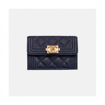 Chanel 2019 Ladies Small Wallet / Card Purse - 샤넬 2019 여성용 레더 반지갑 / 카드 퍼스  ,CHAW0051,12cm.블랙