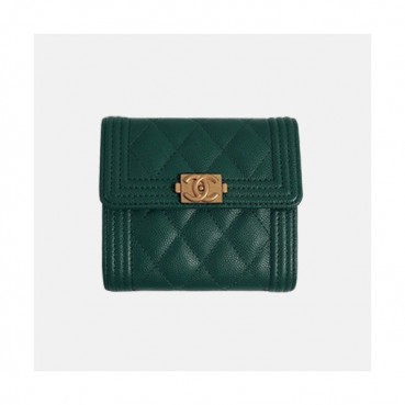 Chanel 2019 Ladies Small Wallet / Card Purse - 샤넬 2019 여성용 레더 반지갑 / 카드 퍼스  ,CHAW0049,11cm.그린
