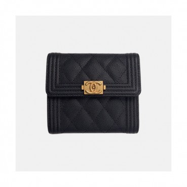 Chanel 2019 Ladies Small Wallet / Card Purse - 샤넬 2019 여성용 레더 반지갑 / 카드 퍼스  ,CHAW0048,11cm.블랙