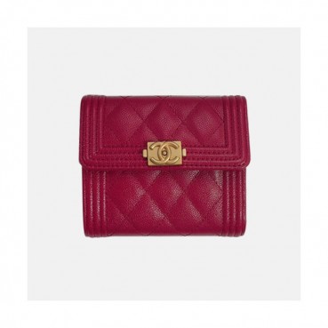 Chanel 2019 Ladies Small Wallet / Card Purse - 샤넬 2019 여성용 레더 반지갑 / 카드 퍼스  ,CHAW0047,11cm.레드
