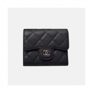 Chanel 2019 Ladies Small Wallet - 샤넬 2019 여성용 레더 반지갑 ,CHAW0046,10.5cm.블랙