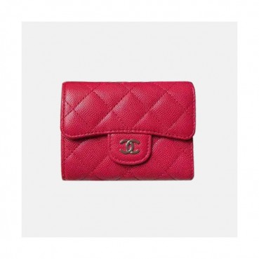 Chanel 2019 Ladies Small Wallet - 샤넬 2019 여성용 레더 반지갑 ,CHAW0045,10.5cm.레드