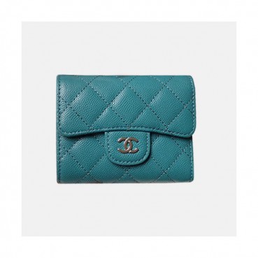 Chanel 2019 Ladies Small Wallet - 샤넬 2019 여성용 레더 반지갑 ,CHAW0044,10.5cm.블루