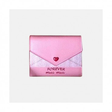 MiuMiu 2019 Madras Leather Wallet Love 5MH014 - 미우미우 2019 하트 버튼 지갑 MIU0120X 11CM