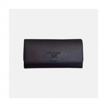 Prada 2019 Ladies Leather Wallet 1MH132 -프라다 2019 여성용 레더 장지갑,PRAW0108, 18.7CM,블랙