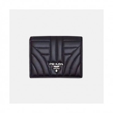 Prada 2019 Ladies Saffiano Leather Wallet 1MV204 -프라다 2019 여성용 사피아노 레더 반지갑 PRAW0093, 11.5CM,블랙