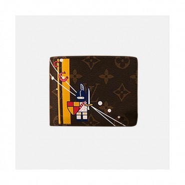 Louis Vuitton 2019 Monogram Multiple Wallet,M60895-  루이비통 2019 모노그램 멀티플 반지갑, LOUW0188.Size(12CM).브라운