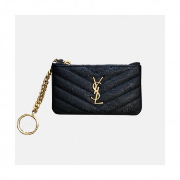 Saint Laurent 2019 Ladies  Key Pouch / Coin Purse,438386 - 입생로랑 2019 남여공용 키 파우치 / 코인 퍼스 SLW0042,13cm,블랙