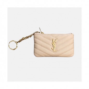 Saint Laurent 2019 Ladies  Key Pouch / Coin Purse,438386 - 입생로랑 2019 남여공용 키 파우치 / 코인 퍼스 SLW0040,13cm,베이지