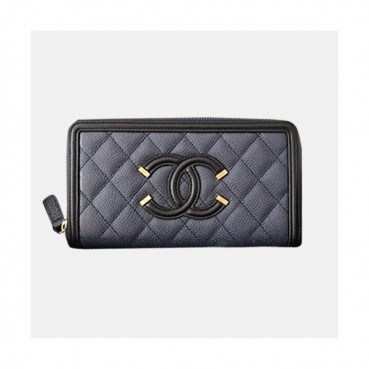Chanel 2019 Ladies Wallet  - 샤넬 2019 여성용 레더 장지갑 ,CHAW0023,19cm.네이비
