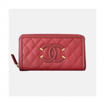 Chanel 2019 Ladies Wallet  - 샤넬 2019 여성용 레더 장지갑 ,CHAW0022,19cm.레드