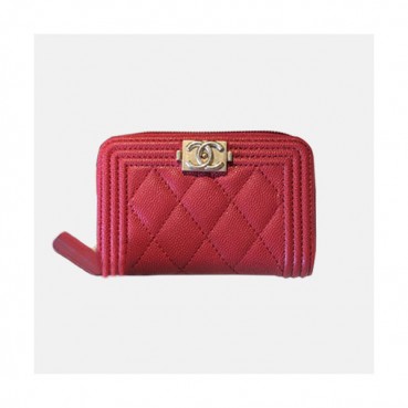 Chanel 2019 Ladies Wallet / Coin Purse / Card Purse  - 샤넬 2019 여성용 레더 반지갑 / 동전지갑 / 카드지갑 ,CHAW0020,11.5cm.레드