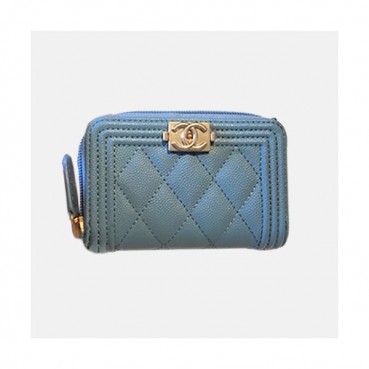 Chanel 2019 Ladies Wallet / Coin Purse / Card Purse  - 샤넬 2019 여성용 레더 반지갑 / 동전지갑 / 카드지갑 ,CHAW0019,11.5cm.스카이블루