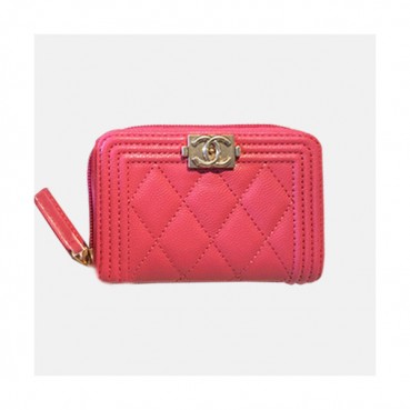 Chanel 2019 Ladies Wallet / Coin Purse / Card Purse  - 샤넬 2019 여성용 레더 반지갑 / 동전지갑 / 카드지갑 ,CHAW0018,11.5cm.핑크