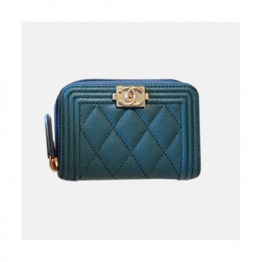Chanel 2019 Ladies Wallet / Coin Purse / Card Purse  - 샤넬 2019 여성용 레더 반지갑 / 동전지갑 / 카드지갑 ,CHAW0017,11.5cm.블루