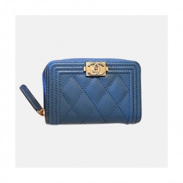 Chanel 2019 Ladies Wallet / Coin Purse / Card Purse  - 샤넬 2019 여성용 레더 반지갑 / 동전지갑 / 카드지갑 ,CHAW0014,11.5cm.블루
