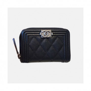 Chanel 2019 Ladies Wallet / Coin Purse / Card Purse  - 샤넬 2019 여성용 레더 반지갑 / 동전지갑 / 카드지갑 ,CHAW0011,11.5cm.블랙(은장)