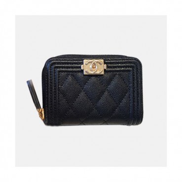 Chanel 2019 Ladies Wallet / Coin Purse / Card Purse  - 샤넬 2019 여성용 레더 반지갑 / 동전지갑 / 카드지갑 ,CHAW0010,11.5cm.블랙(금장)