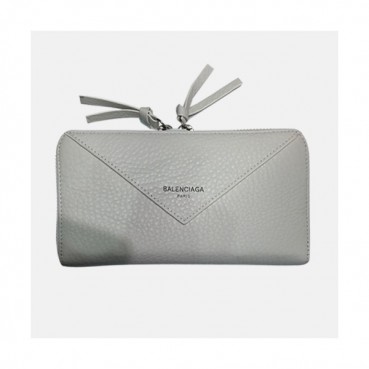 Balenciaga 2019 Leather Zip Round Wallet.19cm - 발렌시아가 2019 레더 남여공용 지퍼 라운드 장지갑 BGW0016.19cm,화이트