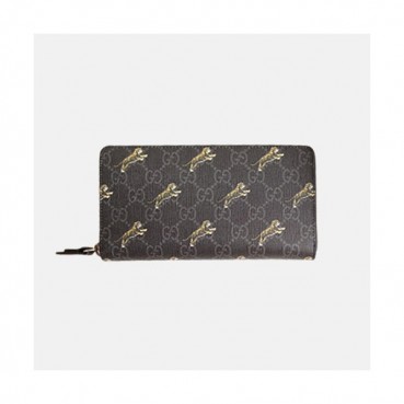 Gucci 2019 Tiger Print Zip Round Wallet 575135 - 구찌 2019 타이거 프린트 남성용 지퍼 라운드 장지갑  GUW0027.Size(19CM).블랙
