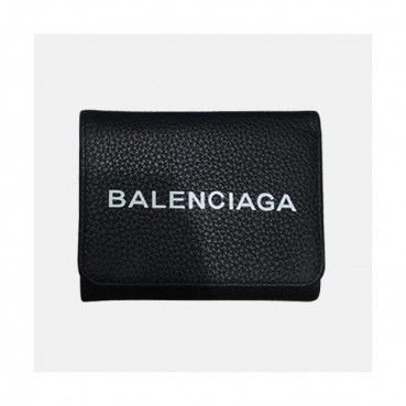 Balenciaga 2019 Leather Wallet,12cm - 발렌시아가 2019 레더 남여공용 월릿 BGW0007,12CM.블랙