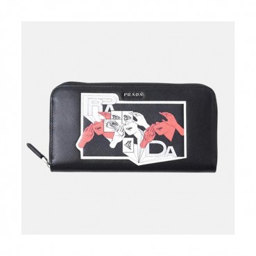 Prada 2019 Mens Saffiano Leather Zip Wallet 2ML317 - 프라다 남성 사피아노 레더 지퍼 장지갑 PRAW0070,20CM, 블랙