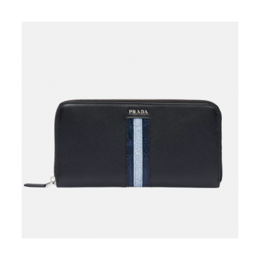 [매장판]Prada 2019 Mens Saffiano Leather Zip Wallet 2ML317 - 프라다 남성 사피아노 레더 지퍼 장지갑 PRAW0060,20CM, 블랙