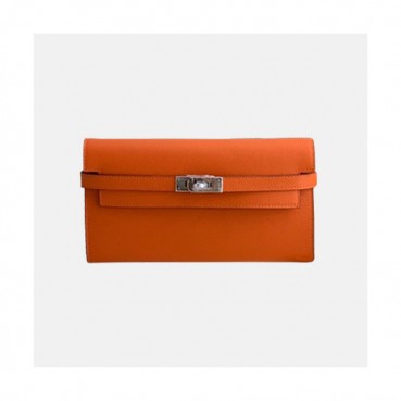 [매장판]Hermes 2019 Kelly Womens  Epsom Leather Wallet - 에르메스 2019 켈리 여성용 엡송 레더 장지갑 HERW0010,오렌지