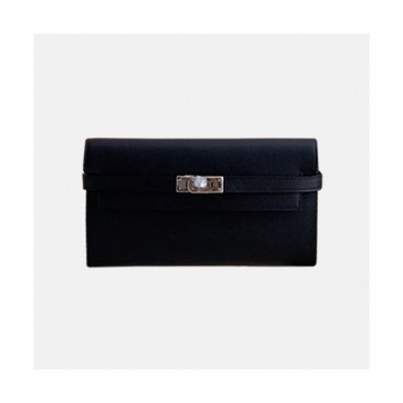 [매장판]Hermes 2019 Kelly Womens  Epsom Leather Wallet - 에르메스 2019 켈리 여성용 엡송 레더 장지갑 HERW0004,블랙