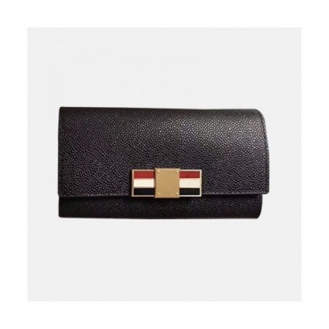 Thom Browne 2019 Leather Wallet,19cm - 톰브라운 2019 레더 여성용 장지갑 TBW0022,19cm,블랙