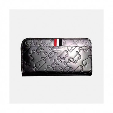 Thom Browne 2019 Leather Zip Round Wallet,19cm - 톰브라운 2019 레더 남여공용 지퍼 라운드 장지갑 TBW0010,19cm,블랙
