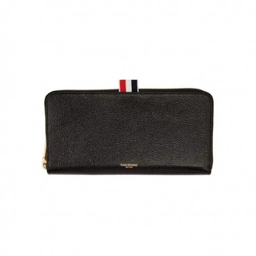 Thom Browne 2019 Leather Zip Round Wallet,21cm - 톰브라운 2019 레더 남여공용 지퍼 라운드 장지갑 TBW0007,21cm,블랙
