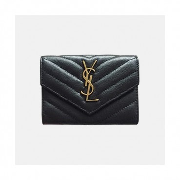 Saint Laurent 2019 Ladies  Wallet 414404 - 입생로랑 여성용 반지갑 SLW0003. 13CM.블랙