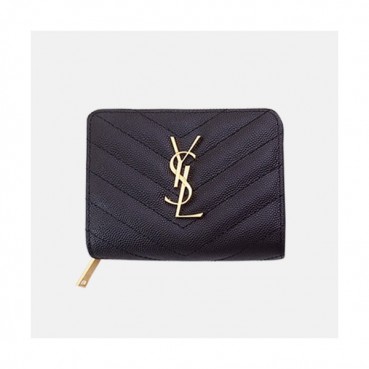 Saint Laurent 2019 Ladies Zip Card Case / Wallet 403723 - 입생로랑 여성용 지퍼 카드 케이스 / 반지갑 SLW0002. 12CM.블랙