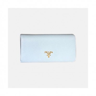 [매장판]Prada 2019 Saffiano Wallet 1MH132 - 프라다 사피아노 여성용 장지갑 PRAW0029.19CM.스카이블루