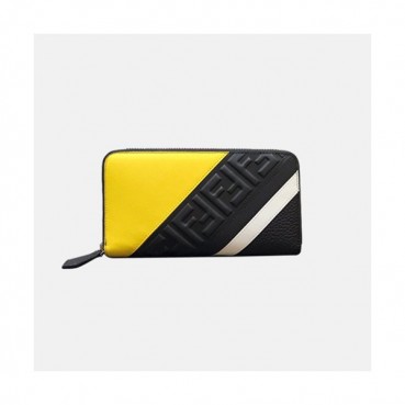 Fendi 2019 Leather Zip Round Wallet - 펜디 남여공용 레더 지퍼 라운드 장지갑 FENW0078.Size(19cm).블랙