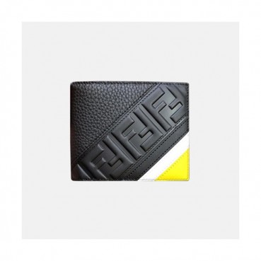Fendi 2019 Leather Wallet - 펜디 남여공용 레더 반지갑 FENW0077.Size(11.5cm).블랙