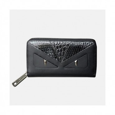 Fendi 2019 Leather Zip Round Wallet - 펜디 남여공용 레더 지퍼 라운드 장지갑 FENW0076.Size(19cm).블랙