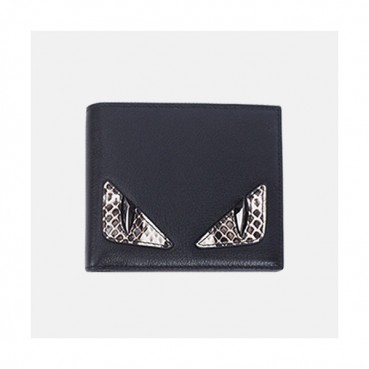Fendi 2019 Leather Wallet - 펜디 남여공용 레더 반지갑 FENW0074.Size(11.5cm).블랙