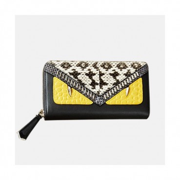 Fendi 2019 Leather Zip Round Wallet - 펜디 남여공용 레더 지퍼 라운드 장지갑 FENW0067.Size(19cm).블랙