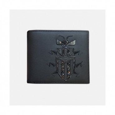 Fendi 2019 Leather Wallet - 펜디 남여공용 레더 반지갑 FENW0062.Size(11.5cm).블랙